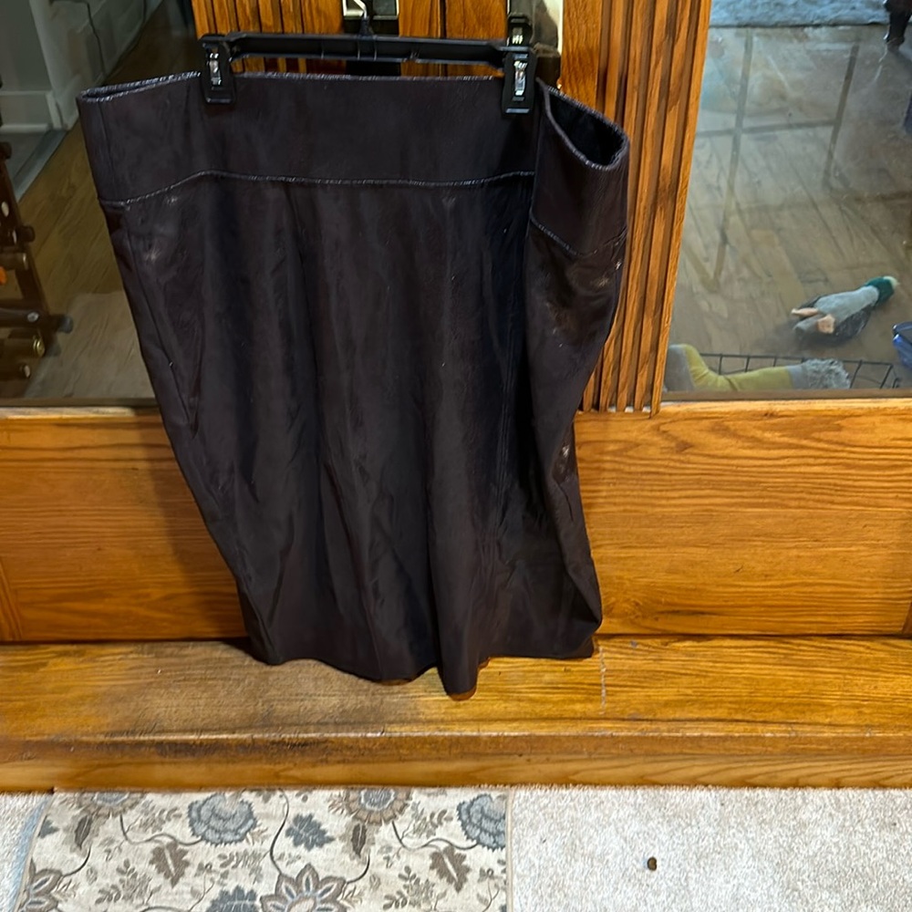 Brown faux leather skirt